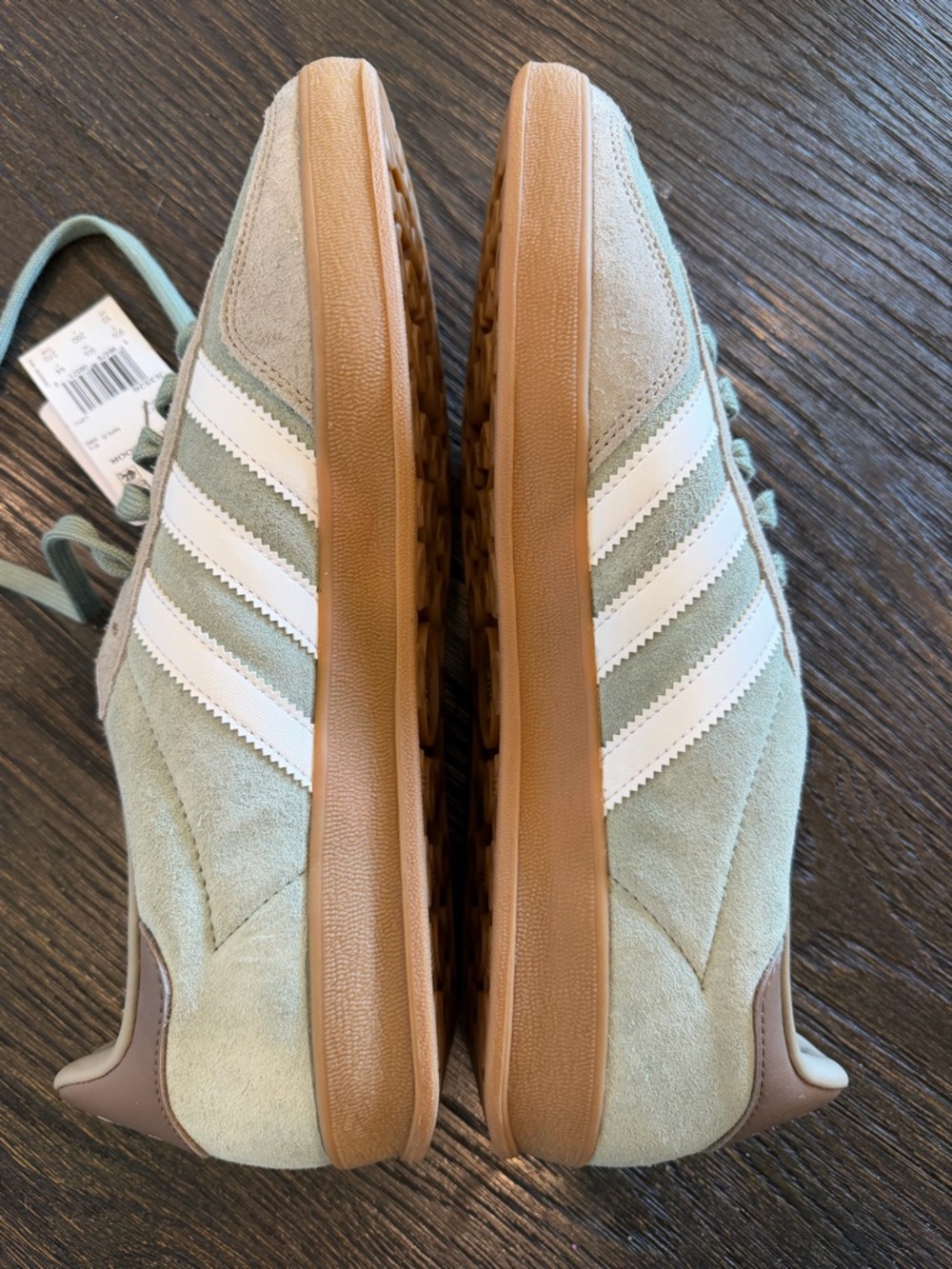 adidas Originals Gazelle Indoor Silver Green Men size 10 new - Picture 13 of 13